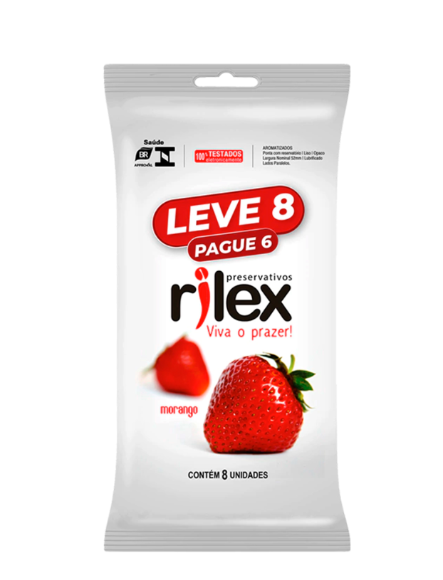 Preservativo Rilex Morango – Leve 8 e Pague 6